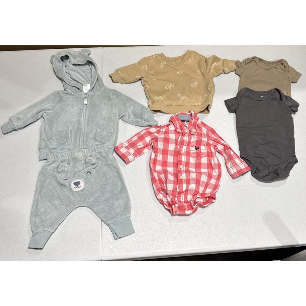 Baby Boy 3M Hoodie, Pant, Bodysuits, Sweater Gap, Small Story, Carters Plaid